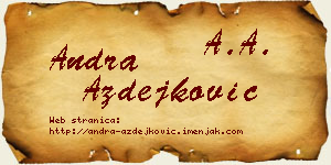 Andra Azdejković vizit kartica